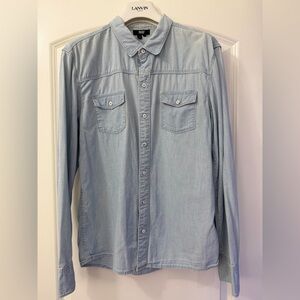 PAIGE Denim Blue Button-Up Shirt